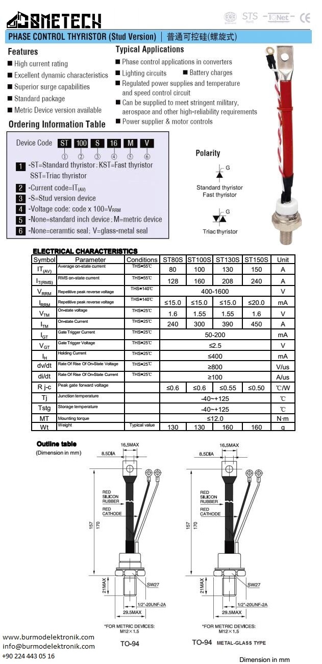 ST100S120         100 AMPER 1200 VOLT